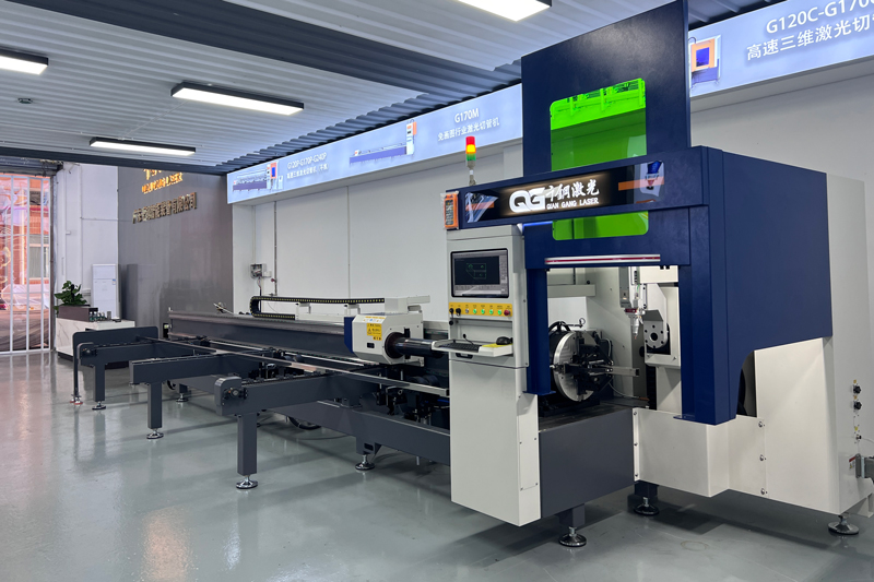 Qiangang g120k/g170k/g240k high-speed 3d 5-axis bevel laser tube cutting machine introduction